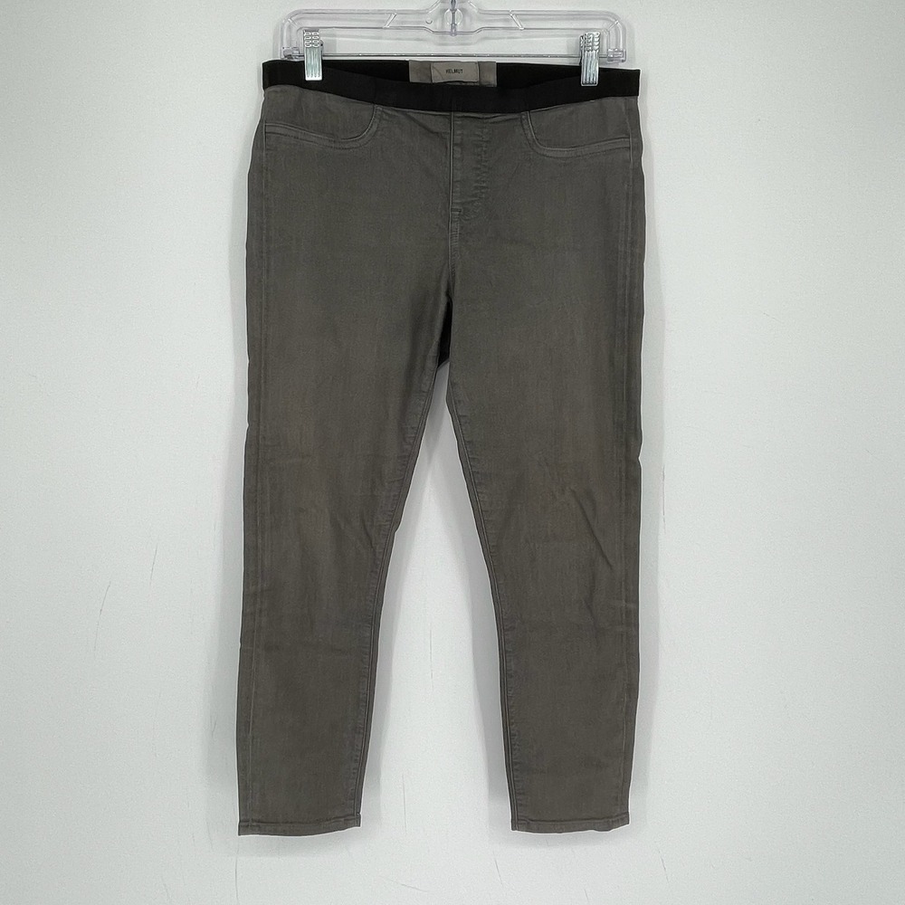 Helmut Women's Gray Elastic Waist Stretch Skinny Leg Utility Jeans Size 29